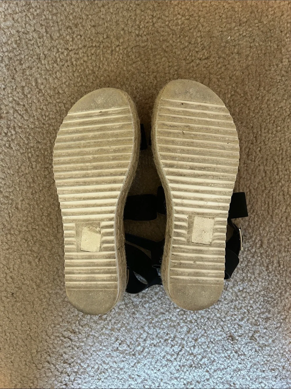 Women's Black Espadrille Platform Sandals